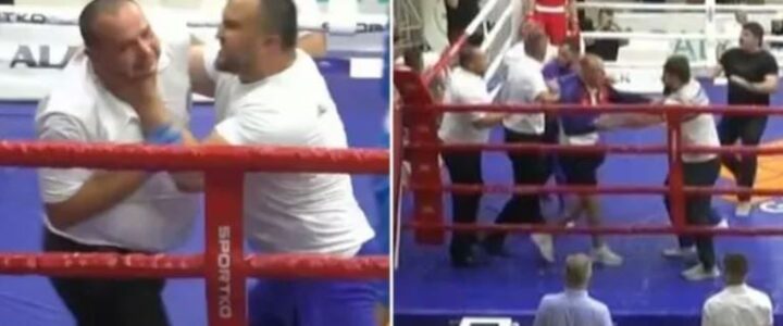 Amuk Pelatih Cekik Wasit Tinju di Atas Ring hingga Picu Perkelahian